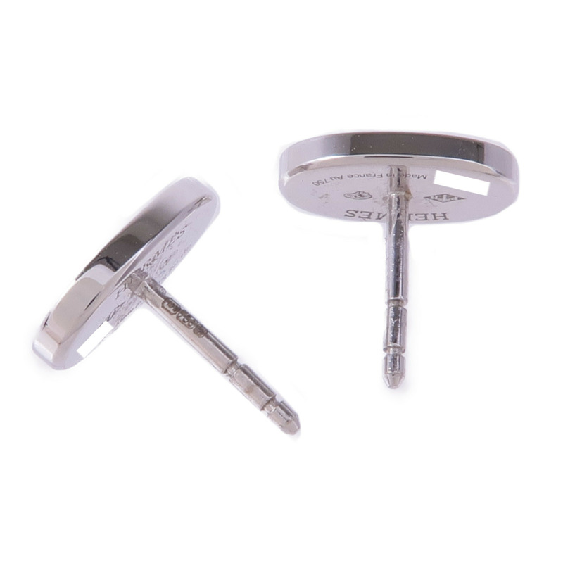 HERMES 18K白金Chaine d'ancre Contour Stud Earrings鑽石耳環-3