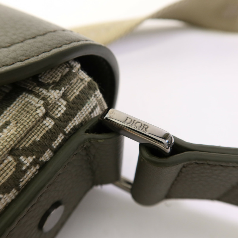 Dior 帆布Small Saddle Messenger銀扣肩背袋-9