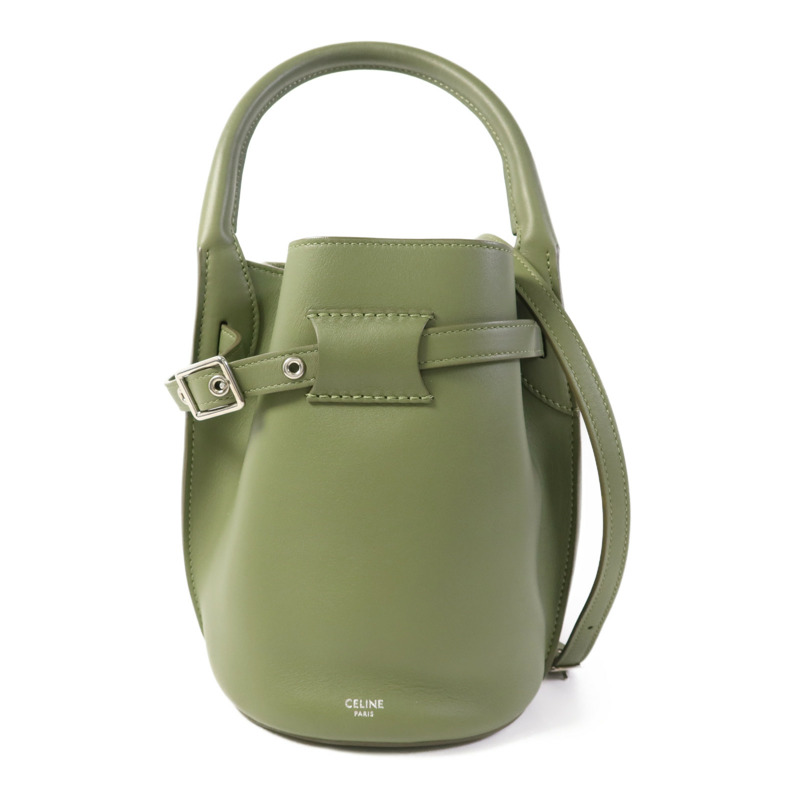 CELINE 牛皮皮革Nano Bucket銀扣手挽肩背兩用袋-0
