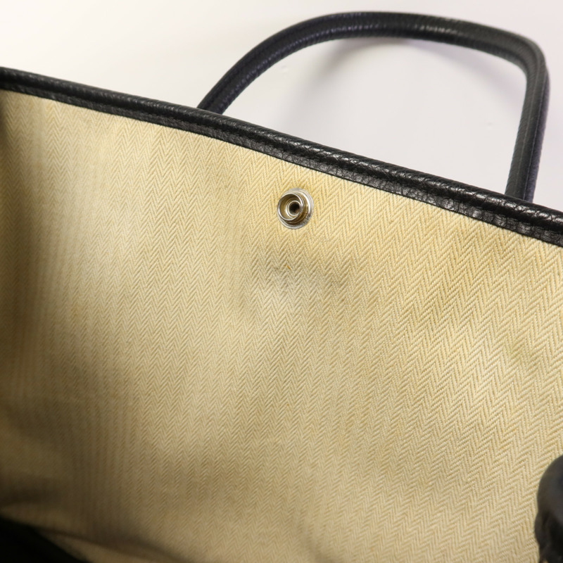 HERMES Negonda皮革Garden Party PM銀扣手挽袋Noir-16