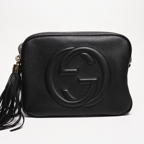 Gucci 雙G浮雕小牛皮流蘇 SOHO 斜背包