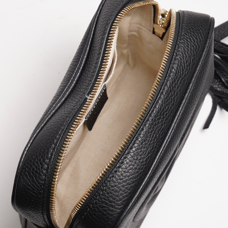 Gucci 雙G浮雕小牛皮流蘇 SOHO 斜背包-7