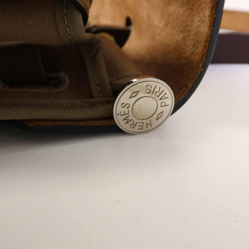 HERMES 帆布Herbag PM銀扣手挽肩背兩用袋Etoupe-10