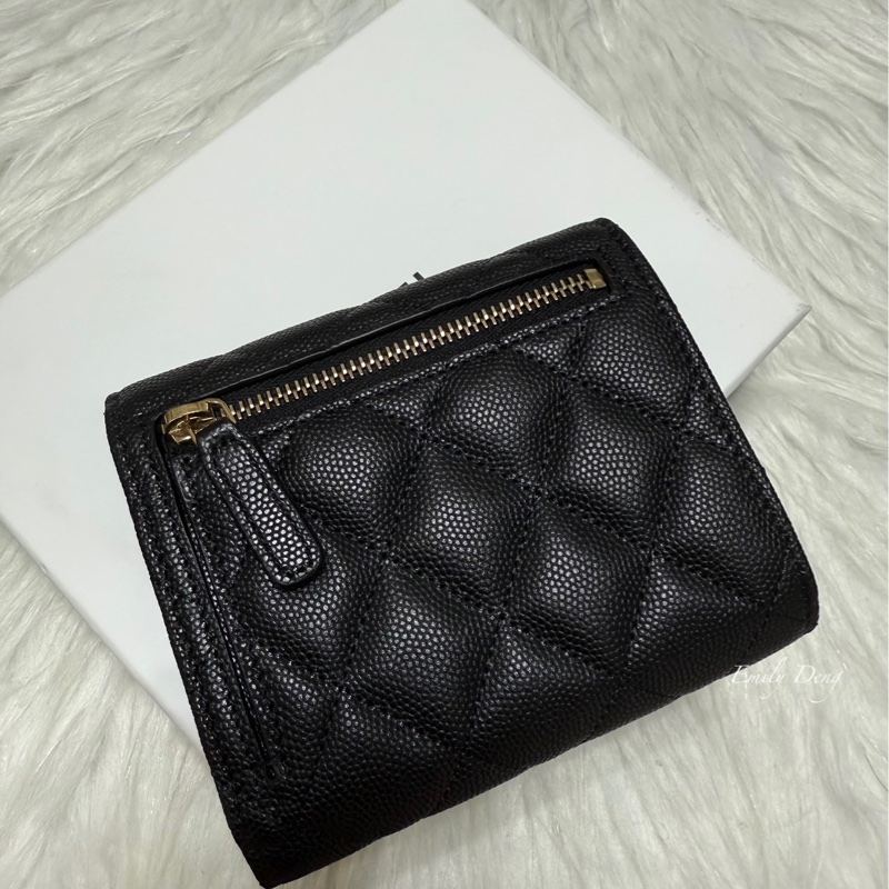 Chanel 愛心款牛皮三折短夾-3
