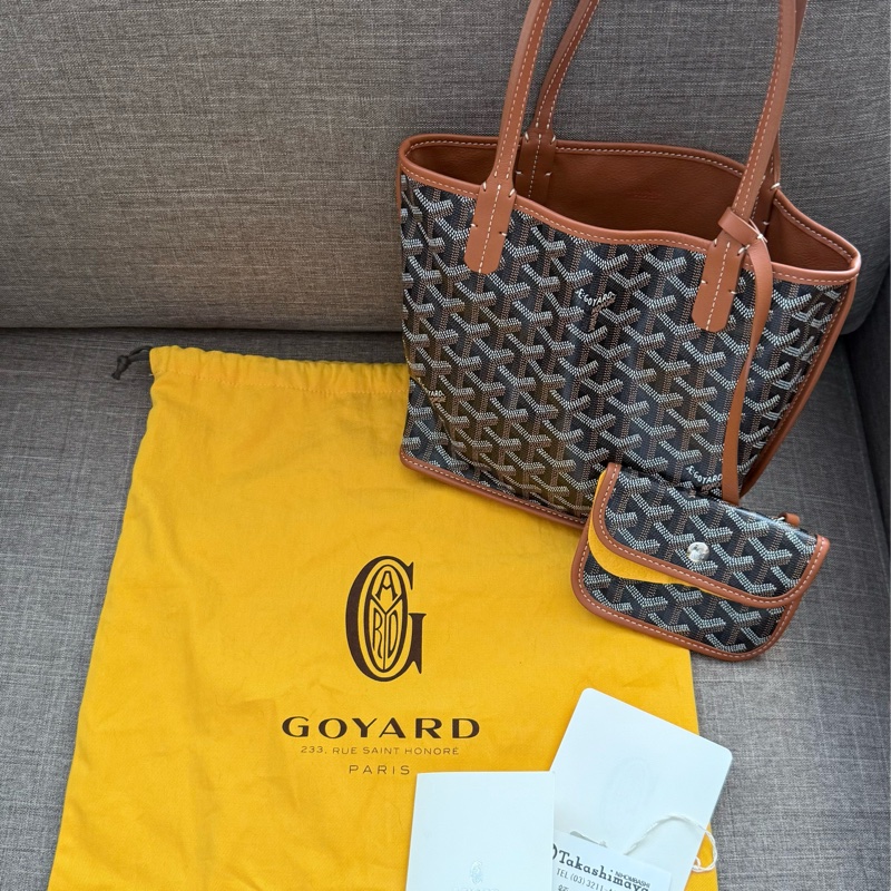 【Goyard 】Anjou Mini tote bag 經典咖啡棕色-0