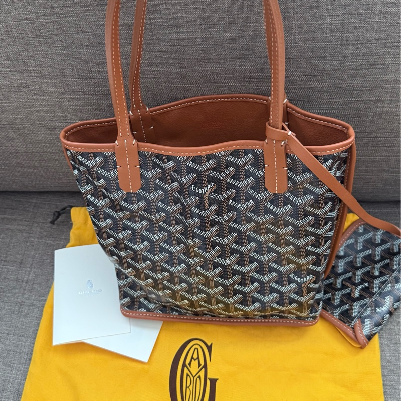 【Goyard 】Anjou Mini tote bag 經典咖啡棕色-13
