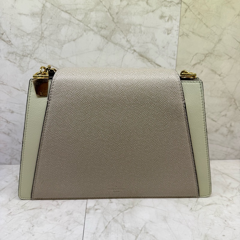 LV 灰拼藍金鍊TRAPECE手袋/M53813-1
