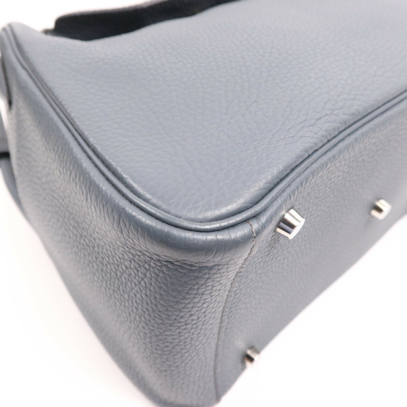 HERMES Clemence皮革Lindy 30銀扣手挽肩背兩用袋-12