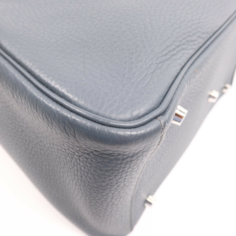 HERMES Clemence皮革Lindy 30銀扣手挽肩背兩用袋-14