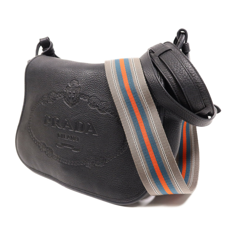 PRADA 牛皮皮革Shoulder Bag金扣肩背袋-2