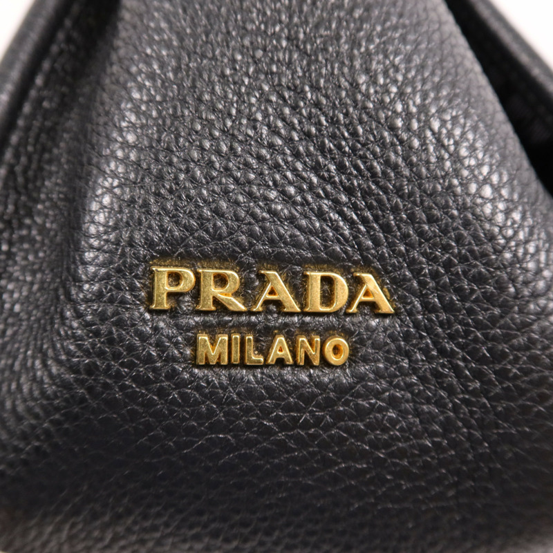 PRADA 牛皮皮革Shoulder Bag金扣肩背袋-10