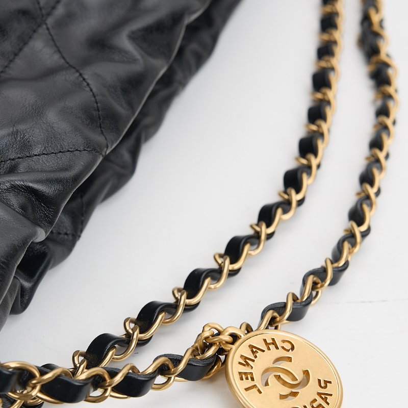 二手Chanel 22bag 中號黑金-9
