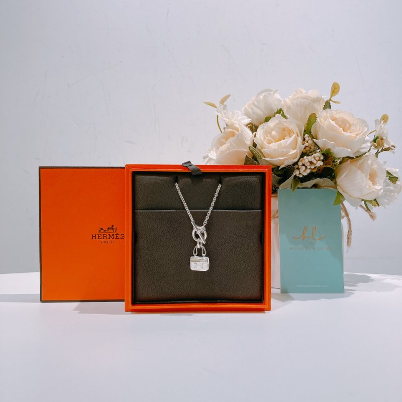 TW4479 Hermes 愛馬仕 康康銀飾項鍊 925 Amulettes Constance Pendant Necklace Sliver-0