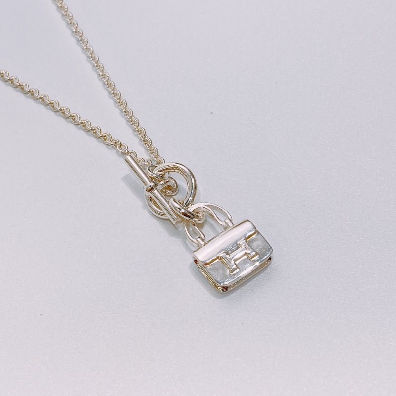TW4479 Hermes 愛馬仕 康康銀飾項鍊 925 Amulettes Constance Pendant Necklace Sliver-3