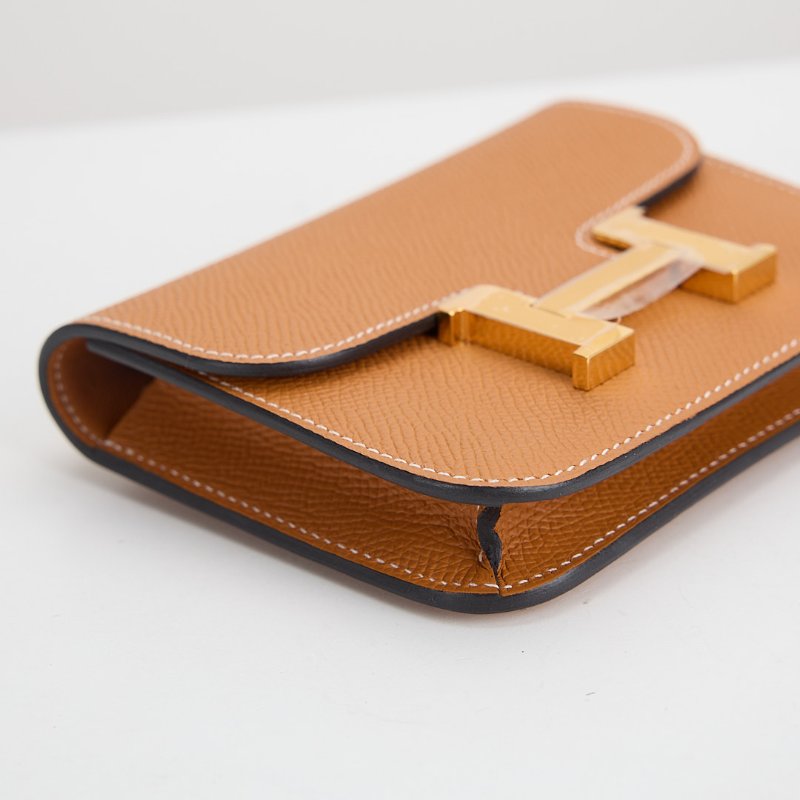 二手Hermès constance slim 錢包/太妃金-6