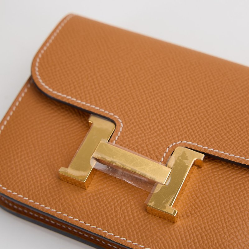 二手Hermès constance slim 錢包/太妃金-8