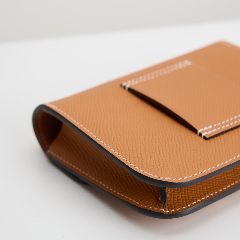 二手Hermès constance slim 錢包/太妃金-13
