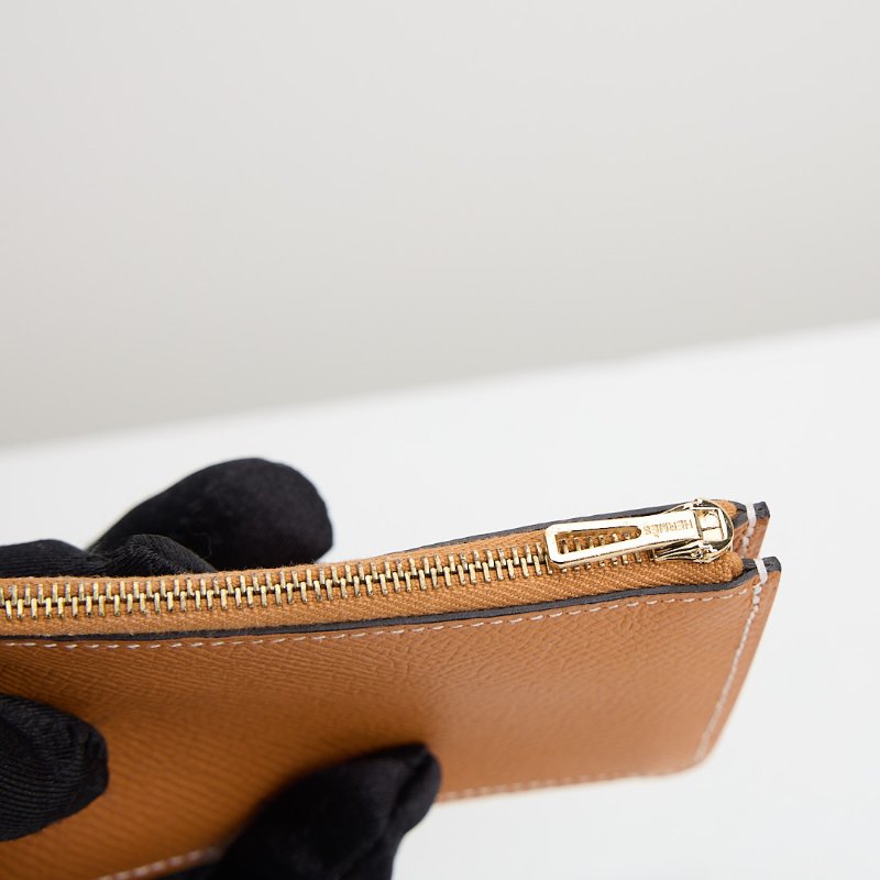 二手Hermès constance slim 錢包/太妃金-19