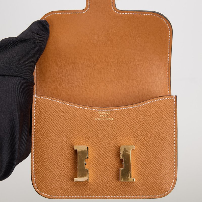 二手Hermès constance slim 錢包/太妃金-20