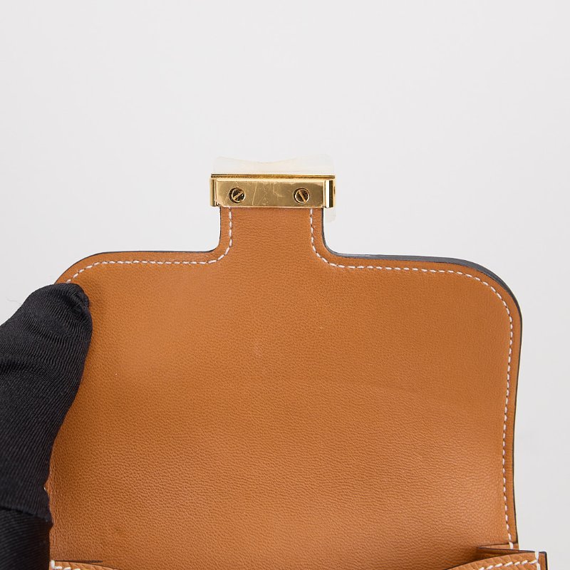 二手Hermès constance slim 錢包/太妃金-21