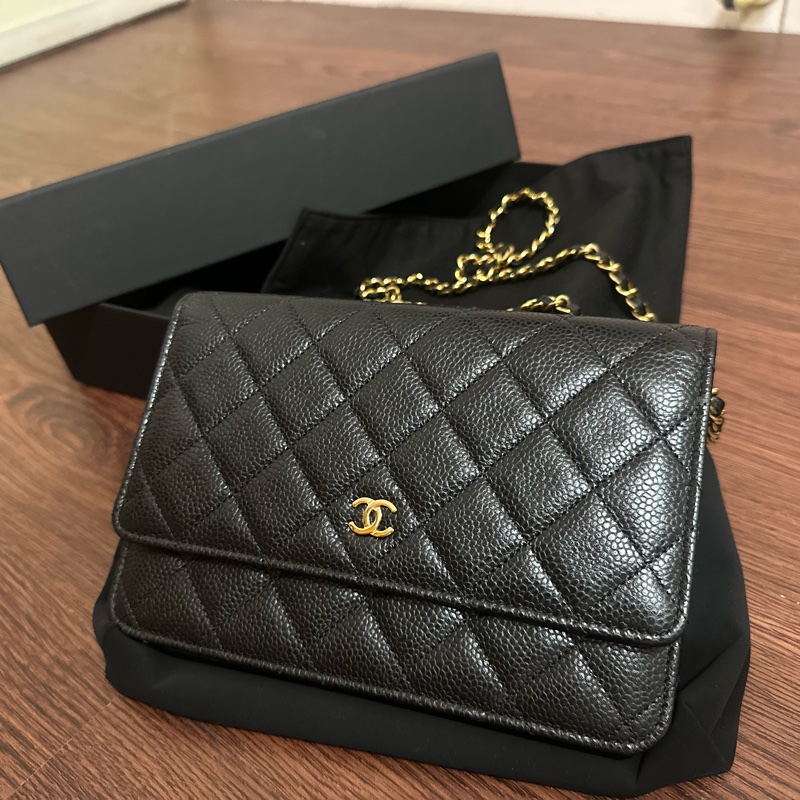 Chanel woc荔枝牛皮金鍊-1