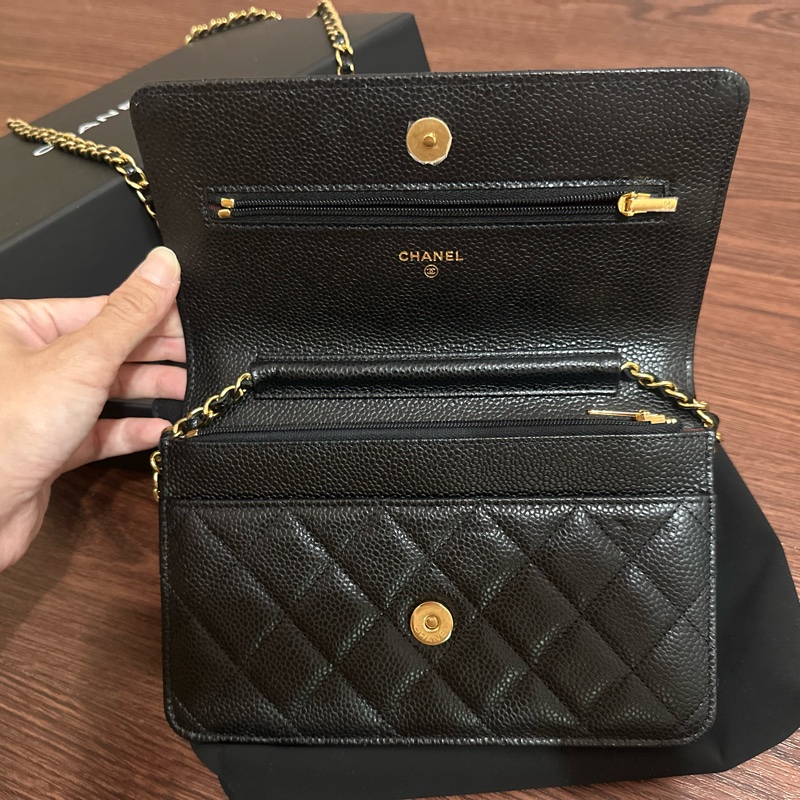 Chanel woc荔枝牛皮金鍊-9