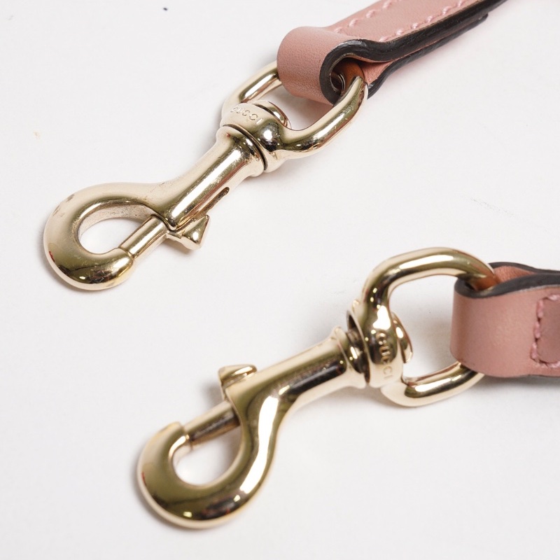 Gucci  雙G皮革兩用包- 粉色-22