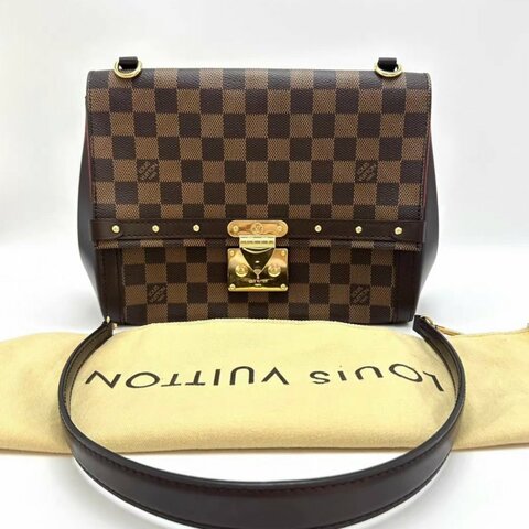 LV Venice系列棕棋盤格手提肩背包25*19*9 98新配件塵袋