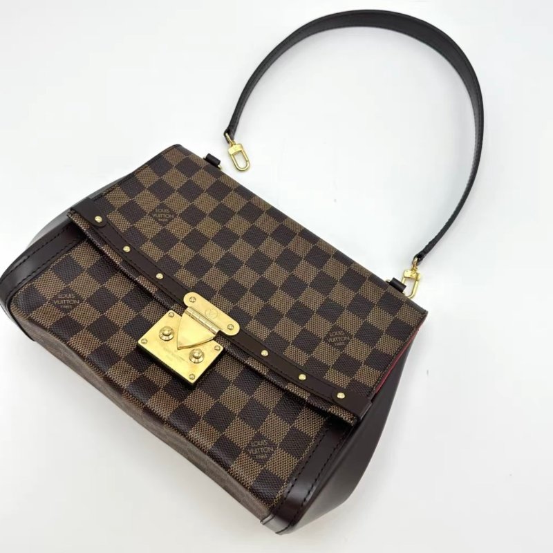 LV Venice系列棕棋盤格手提肩背包25*19*9 98新配件塵袋-2