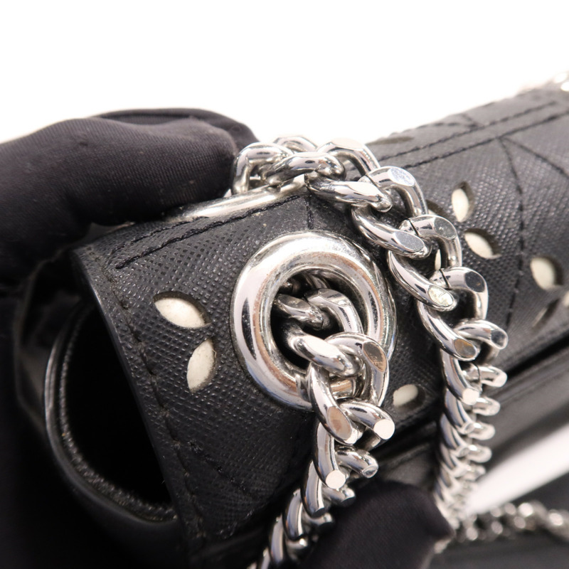 Michael Kors 牛皮皮革Chain Shoulder銀扣鏈帶肩背袋-14