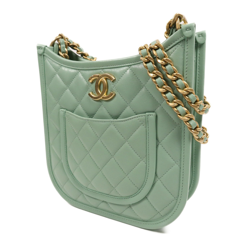 CHANEL 牛皮皮革Shoulder Bag金扣手挽肩背兩用袋-2