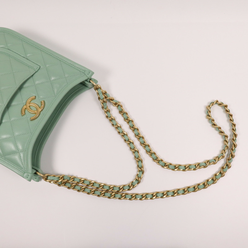 CHANEL 牛皮皮革Shoulder Bag金扣手挽肩背兩用袋-7