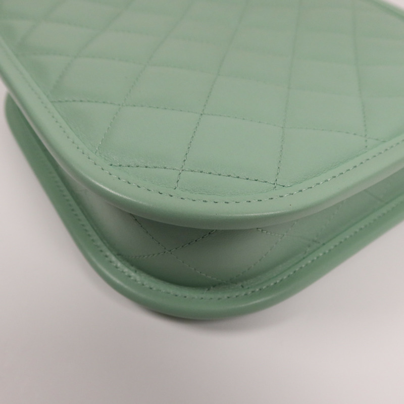 CHANEL 牛皮皮革Shoulder Bag金扣手挽肩背兩用袋-11