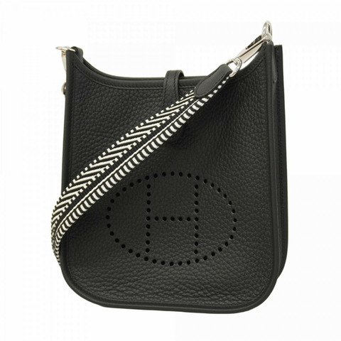 Hermes Hermès Evelyn TPM Taurillon Clemence 單肩包，黑色，K 印章，女款