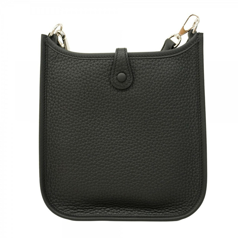 Hermes Hermès Evelyn TPM Taurillon Clemence 單肩包,黑色,K 印章,女款-6