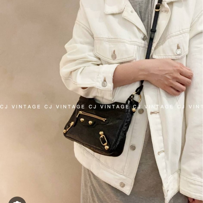 BALENCIAGA 巴黎世家 METALLIC EDGE HIP 金扣 黑色 肩背包 側背包 斜背包 手提包-1