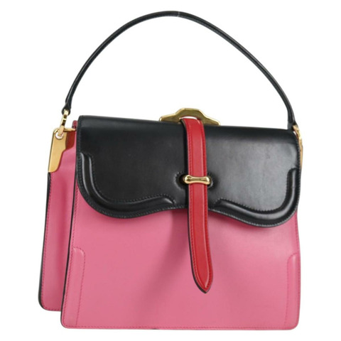 PRADA Bell 手提包 皮革 2 款可選 粉紅金色 正品 141818M