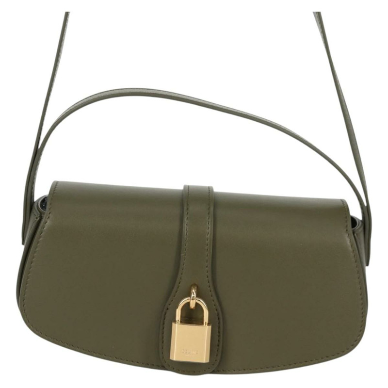 【日本直送】CELINE 肩背包 皮革 卡其色 金色 正品 138086M-12