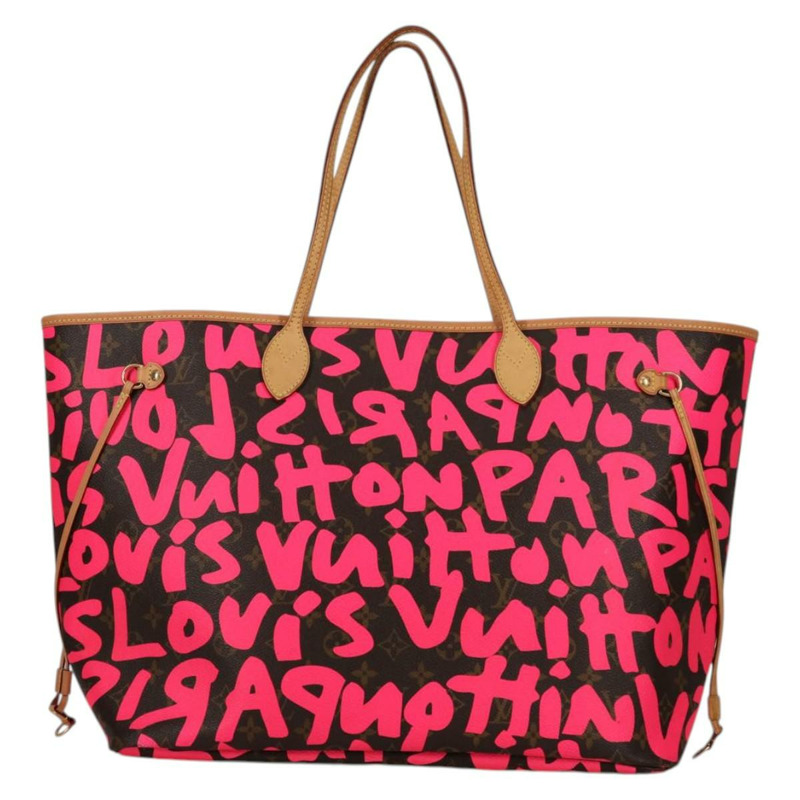 【日本直送】路易威登 Monogram Graffiti Neverfull GM 包紫紅色 M93701 LV 授權 136298V-12