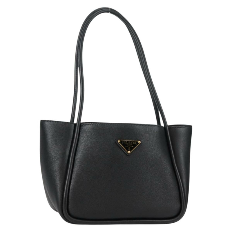 【日本直送】PRADA 手提包 皮革 黑金色 正品 134861M-0
