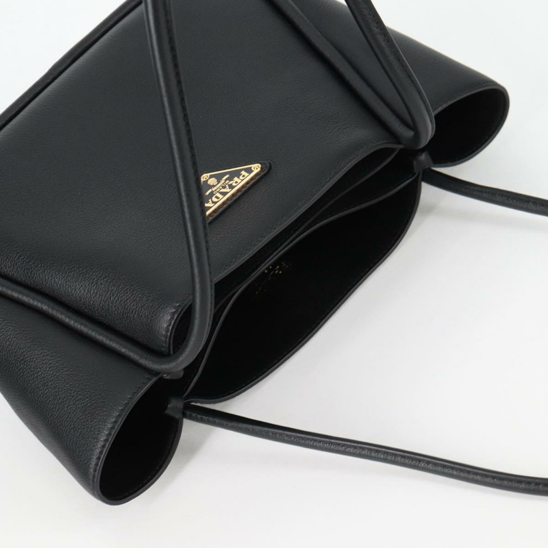 【日本直送】PRADA 手提包 皮革 黑金色 正品 134861M-5