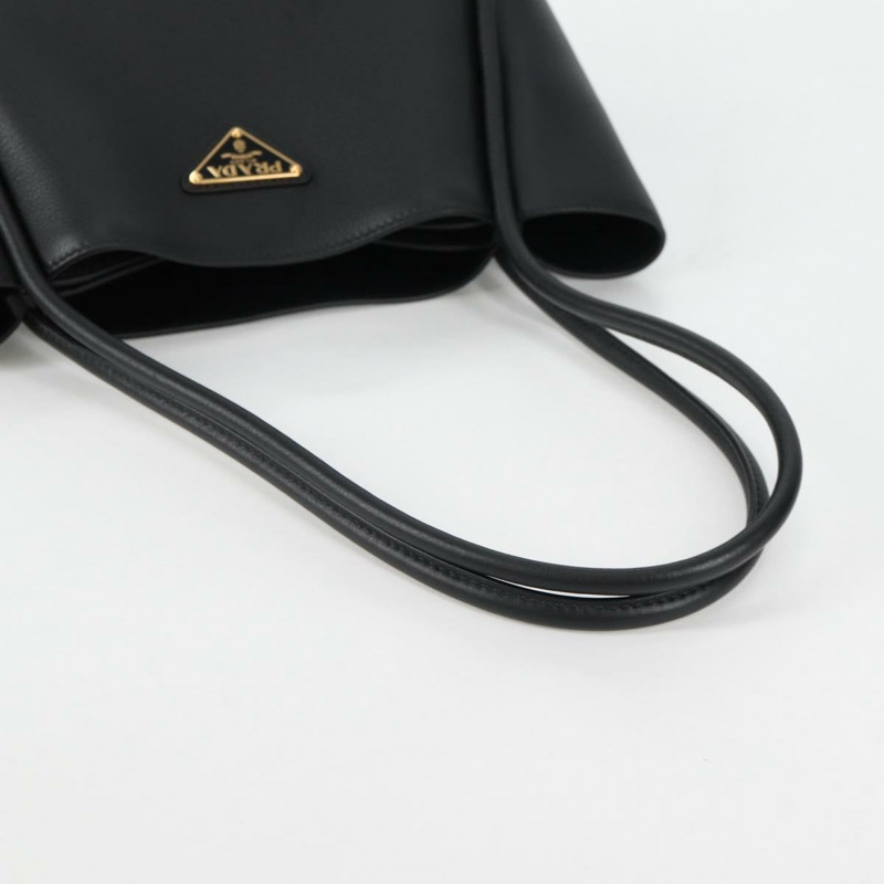 【日本直送】PRADA 手提包 皮革 黑金色 正品 134861M-6