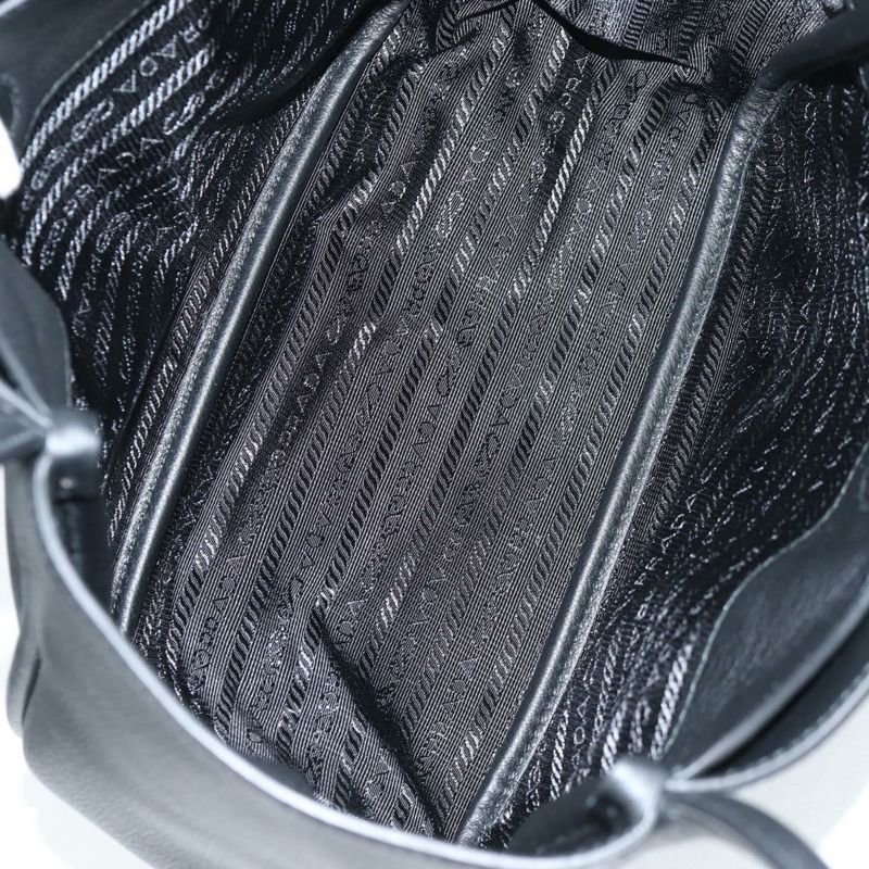 【日本直送】PRADA 手提包 皮革 黑金色 正品 134861M-9