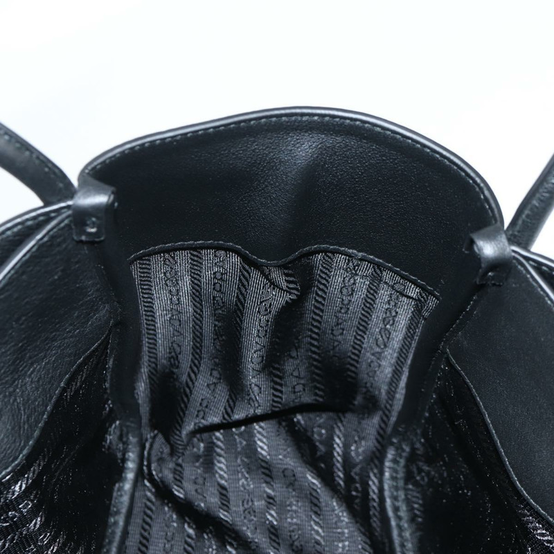 【日本直送】PRADA 手提包 皮革 黑金色 正品 134861M-20