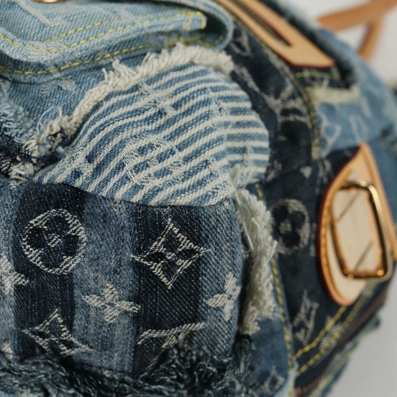 【日本直送】路易威登 Monogram 牛仔布拼布 Bowery 托特包 藍色 M95376 正品 136291V-16