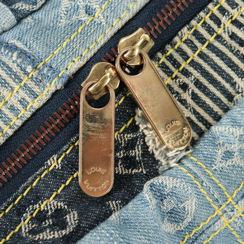 【日本直送】路易威登 Monogram 牛仔布拼布 Bowery 托特包 藍色 M95376 正品 136291V-25