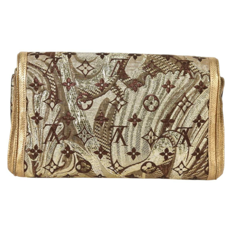 【日本直送】路易威登 Monogram 錦緞 Tari 手拿包 金色 M93142 LV 授權 134873V-1