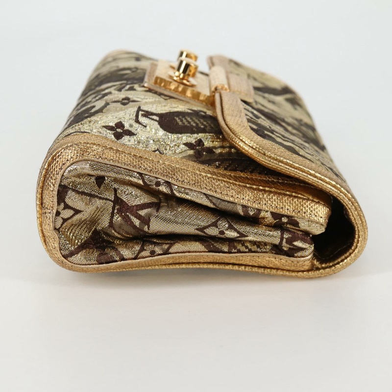 【日本直送】路易威登 Monogram 錦緞 Tari 手拿包 金色 M93142 LV 授權 134873V-3