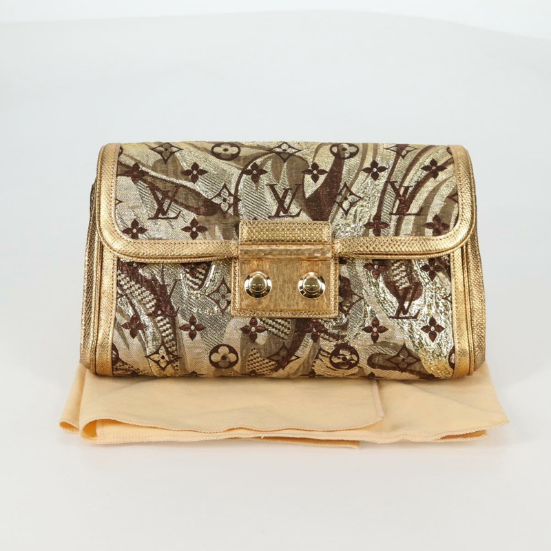 【日本直送】路易威登 Monogram 錦緞 Tari 手拿包 金色 M93142 LV 授權 134873V-11