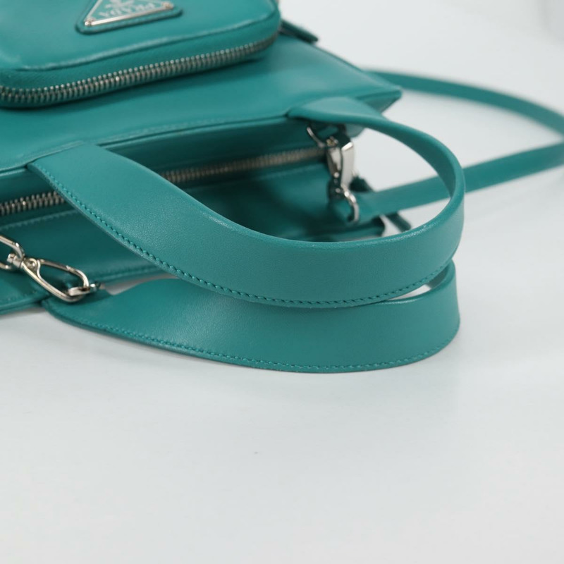 【日本直送】PRADA 手提包 皮革 2 款可選 綠色 銀色 正品 135405M-6